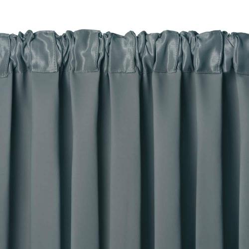 Dusty Blue Faux Silk Rod Pocket Blackout Curtain - 52 in. W x 36 in. L