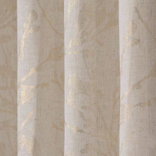 Dana 50 in. W x 95 in. L Polyester and Linen Light Filtering Semi-Sheer Window Panel in Tan