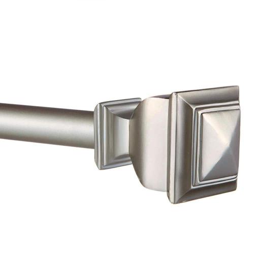 Napoleon Size  66 in. - 120 in. color silver Adjustable 1 in. Single Curtain Rod Kit in Matte Silver with Finial
