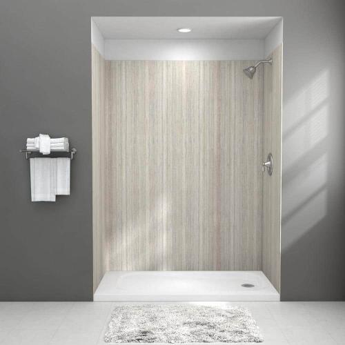 Passage 60 x 32 Alcove Shower Pan Base with Right Drain in White