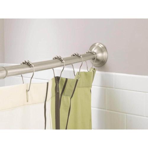 54 in. - 72 in. Adjustable Length Curved Shower Rod in Brushed Nickel