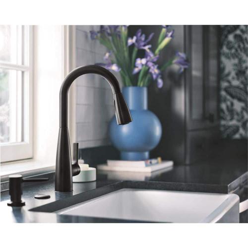 Haelyn Single-Handle Pull-Down Sprayer Kitchen Faucet with Reflex and Power Clean in Matte Black