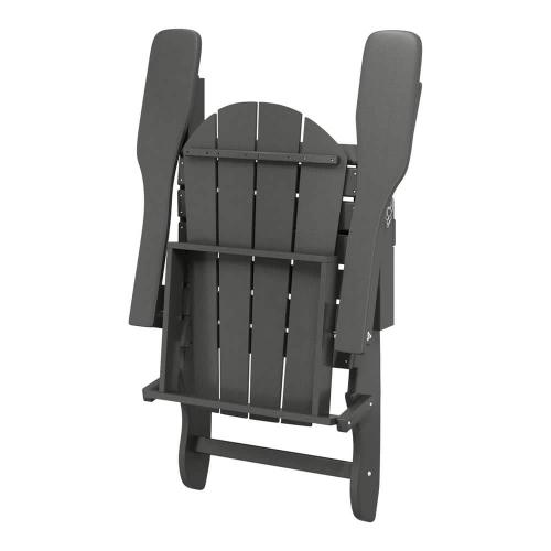 Laguna Fade Resistant Outdoor Patio HDPE Poly Plastic Classic Folding Adirondack Lawn Chair in Gray