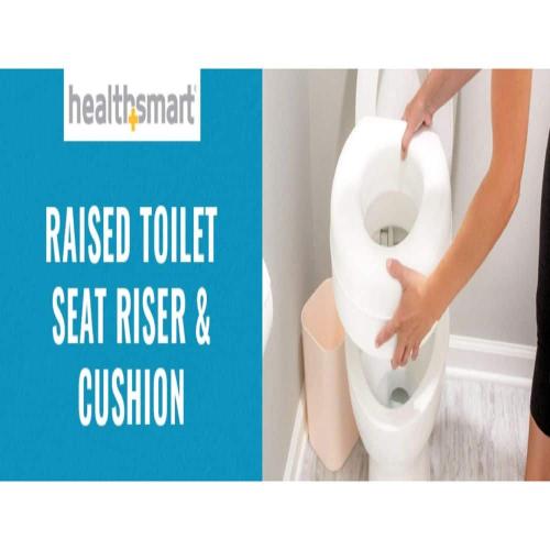 HealthSmart HS Raised 15in. W x 15in. D x 5in. D Toilet Seat Riser Elevation with Slip Resistant Pads