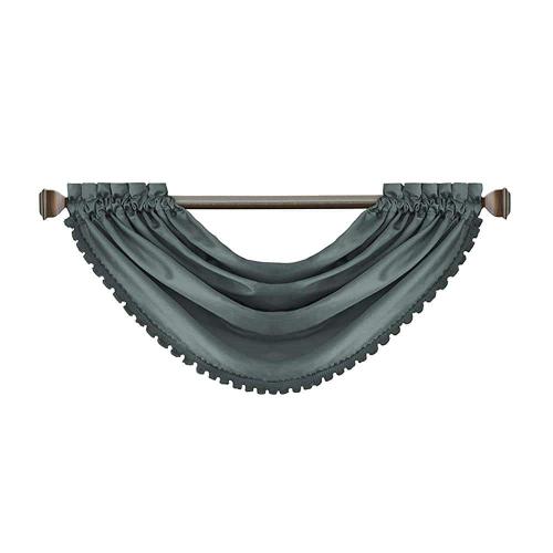 Dusty Blue Faux Silk Rod Pocket Blackout Curtain - 52 in. W x 36 in. L