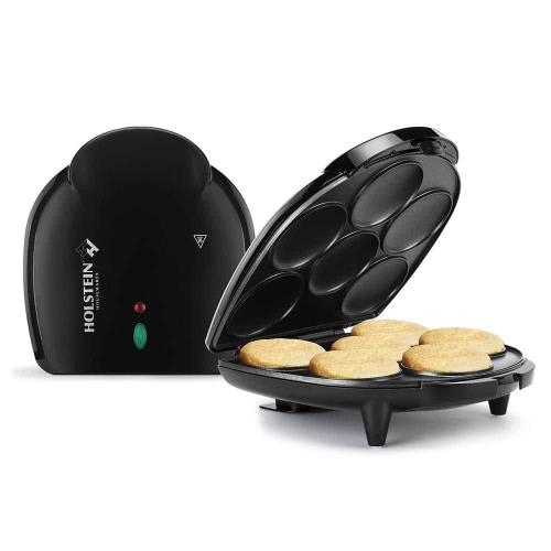 HOLSTEIN HOUSEWARES 9.62 in. Black Non-Stick Arepa Maker