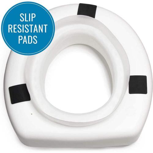 HealthSmart HS Raised 15in. W x 15in. D x 5in. D Toilet Seat Riser Elevation with Slip Resistant Pads