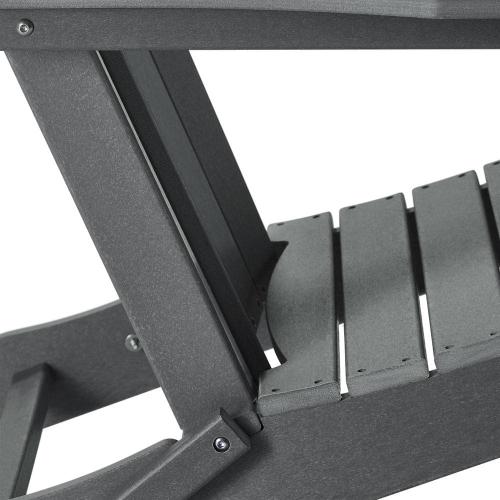 Laguna Fade Resistant Outdoor Patio HDPE Poly Plastic Classic Folding Adirondack Lawn Chair in Gray