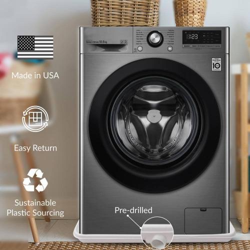 30 in. x 28 in. Pre-drilled Plastic Washing Machine Drain Pan with Drainhose Adapter