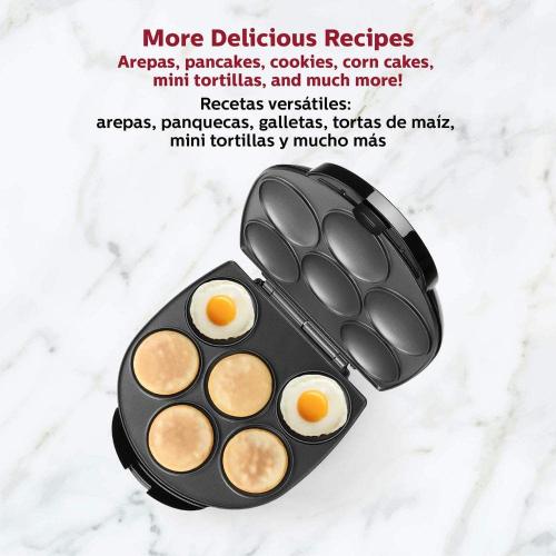 HOLSTEIN HOUSEWARES 9.62 in. Black Non-Stick Arepa Maker