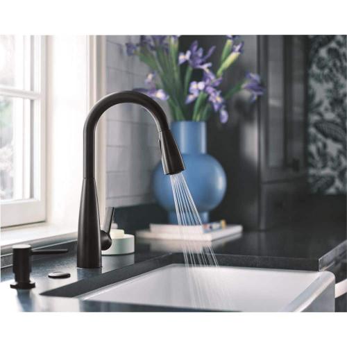 Haelyn Single-Handle Pull-Down Sprayer Kitchen Faucet with Reflex and Power Clean in Matte Black