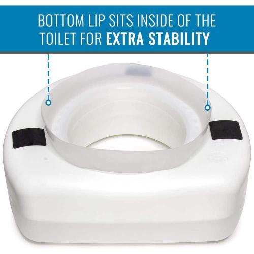 HealthSmart HS Raised 15in. W x 15in. D x 5in. D Toilet Seat Riser Elevation with Slip Resistant Pads