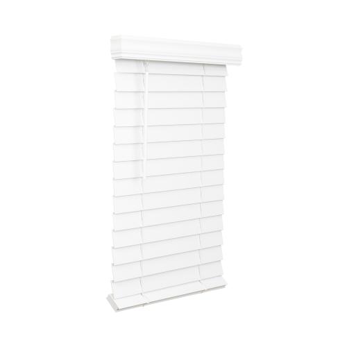 2-1/2 Cordless Faux Wood Blind - Bright White - Bright White - 11 x 72 2 PACK