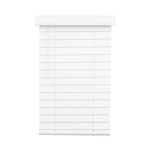 2-1/2 Cordless Faux Wood Blind - Bright White - Bright White - 11 x 72 2 PACK