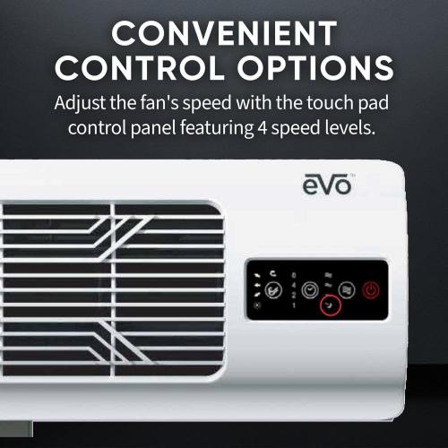 25 in 4 Fan Speeds Window Fan in White with Adjustable Side Panels