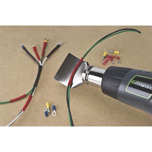 Grey 12.5-Amp Dual-Temperature Heat Gun with High/Low Settings and Air Reduction, Reflector, and 2 Deflector Nozzles