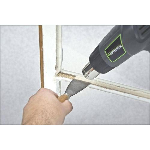 Grey 12.5-Amp Dual-Temperature Heat Gun with High/Low Settings and Air Reduction, Reflector, and 2 Deflector Nozzles