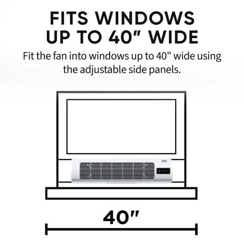 25 in 4 Fan Speeds Window Fan in White with Adjustable Side Panels