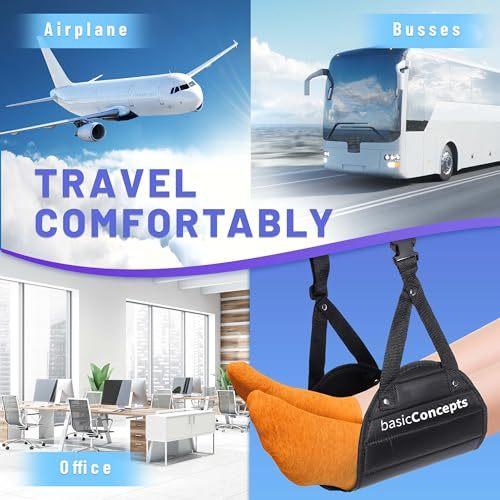 Airplane Foot Hammock (Memory Foam) Perfect Airplane Footrest to Relax Your Feet | Foot Hammock for Airplane Travel Accessories Desk Foot Hammock Travel Foot Rest Comfy Foot Hanger Airplane