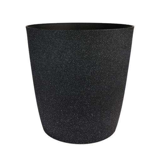 The HC Companies 12 Inch Santa Fe Round Self Watering Planter - Decorative Lightweight Plant Pot with Drainage Hole for Indoor Outdoor Use Black Sand