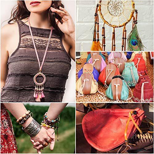 Cridoz Faux Suede Leather Cord 25 Rolls Flat for Jewelry Making Leather Strips & Laces for Dream Catcher Supplies DIY Crafts Thread Velvet String for Necklace Bracelet Beading