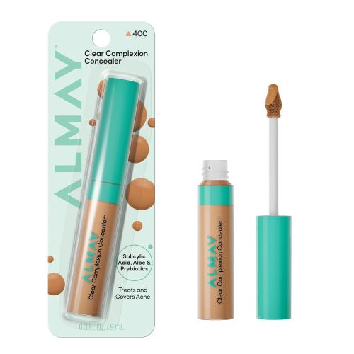 Almay Clear Complexion Concealer, 400, 0.3 fl oz | Full-coverage concealer treats acne and visibly evens skin tone over time. Instantly conceals breakouts. For acne-prone skin.