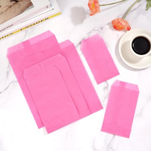 Quotidian Hot Pink Flat Greaseproof Paper Cookie Bags 4x6 in, 100 Count