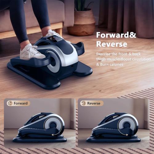 LVPIMAN Under Desk Elliptical Machine,Electric Leg Exerciser for Seniors,12 Adjustable Speeds&12 Modes with Remote Control,Elastic Rope,Manual&Auto Mode for Home Office