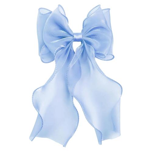 papasgix Hair Bow Clips: Solid Color Silk Ribbon Bows for Women and Girls (1, Blue)