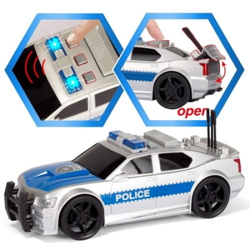 JOYIN 4 Pcs 7 Long Vehicle Toy Set, Toddlers Cars with Lights and Siren Sound,Birthday Party Gifts Toys for Boys 3-5
