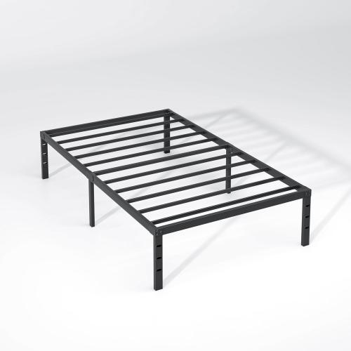 NEW JETO Metal Bed Frame,Twin Size Bed Frame with Storage Space,14 Inch | Heavy Duty Sturdy Mattress Foundation,Easy Assembly,No Box Spring Needed, Black