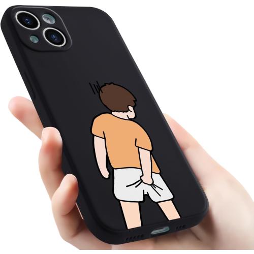 Funny Boy Phone Case for iPhone 17 Silly Case Cover Liquid Silicone Soft Gel Rubber Matt Phone Cover with Microfiber Lining Protective Cover