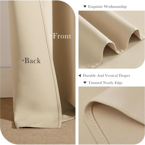 PONY DANCE Blackout Small Window Curtains for Bathroom 36 inch Length