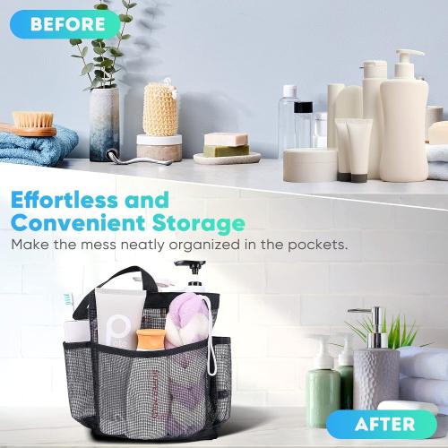 EUDELE Mesh Shower Caddy Portable for College Dorm Room Essentials, Shower Caddy Dorm with 9-Pocket Large Capacity for Beach, Swimming, Gym, Camping, Travel essentials