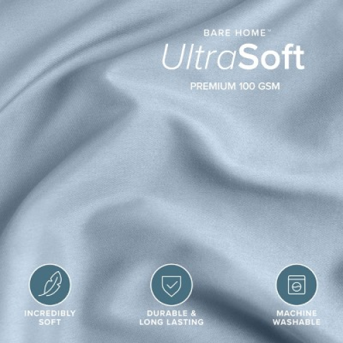 Ultra Soft Duvet Cover & Shams by Bare Home (Comforter Not Included) - King, Dusty Blue