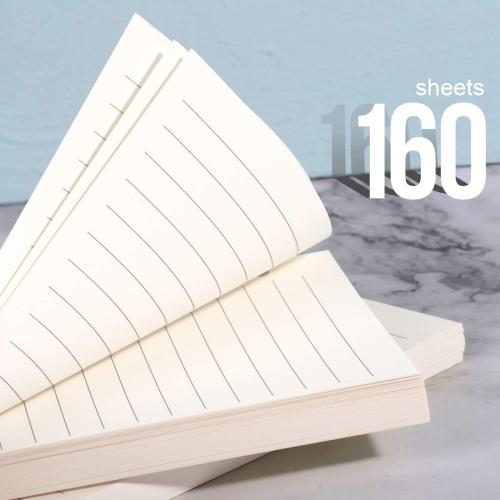 Purture Refill Lined Paper, Leather Journal Refills Lined, 6-Holes Inserts (320 Pages) for A6 Binder Refillable Journals Notebooks, 2 Pack(Each Pack 80 Sheets, 160 Pages)