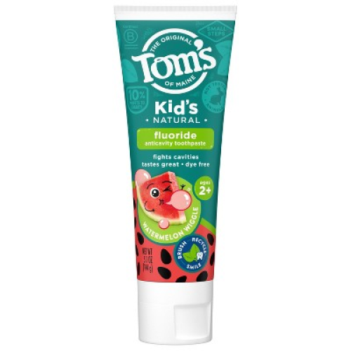 Set of 3 Size 5.1oz Tom’s of Maine Watermelon Wiggle Kids Toothpaste with Fluoride - 5.1oz