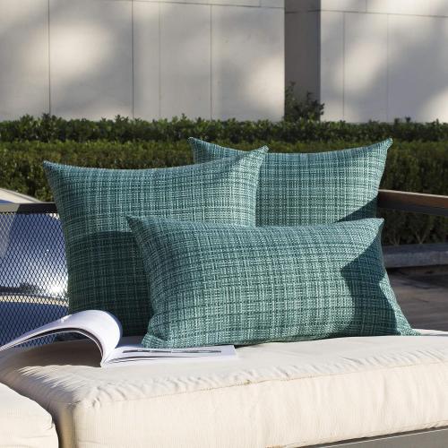 Kevin Textile Outdoor Waterproof 14x24 Lumbar Pillow Covers 2 Pack, Teal