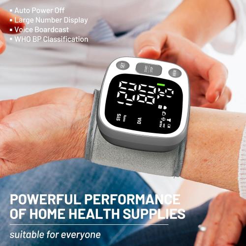 Oklar Wrist Blood Pressure Monitor, FDA Cleared Rechargeable BP Machine