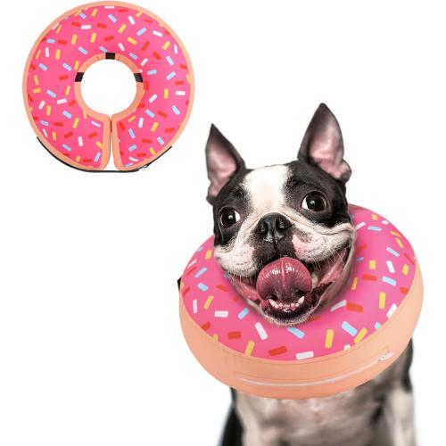 Supet Inflatable Dog Cone Collar for Large Medium Small Dogs, Soft Cone Collar for Dogs Cats, ECollar Doggie Neck Donut Dog Cone Alternative After Surgery