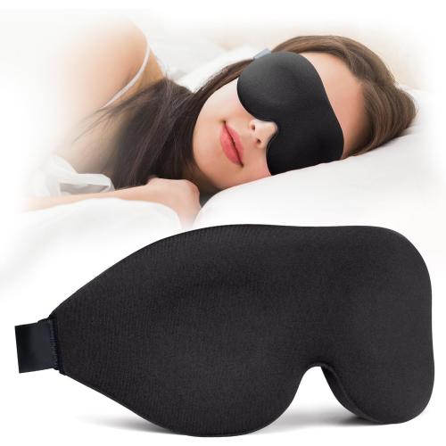 NEWVANGA Sleep Mask for Back and Side Sleeper, Travel Eye Cover, Black