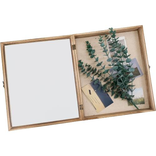 Large Shadow Box Frame 13x16 Display Case, Wood Wedding Bouquet Memory Box