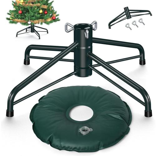 Christmas Tree Stand, Christmas Tree Stand for Artificial Tree, Christmas Tree Base for 4-6 Feet Artificial Trees, Metal Xmas Tree Holder Fits 0.5-1.37 Inch Tree Pole, DarkGreen
