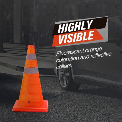 RoadHero 18 Inch 6 Pack Collapsible Traffic Safety Cones, Orange