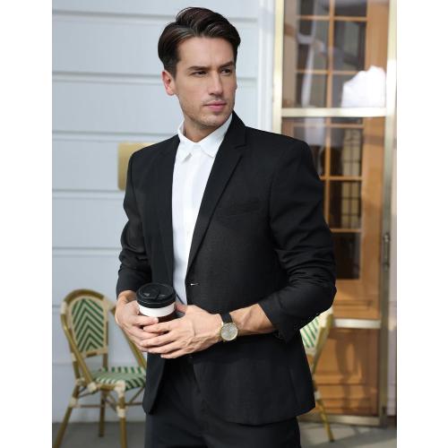 Black XXL Casual Blazers for Men Lightweight Blazer Jacket 2 Button Linen Sport Coats for Men Sport Coats & Blazers Slim Fit Casual Suit Jacket Black Professional Blazer Fashion