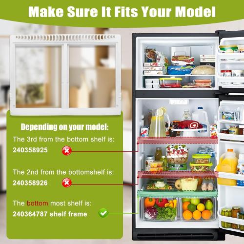 240364787 Refrigerator Crisper Drawer Cover Frame, Refrigerator Replacement Parts Drawer Cover Unit for Frigidaire Refrigerator，Refrigerator Drawer Replacement