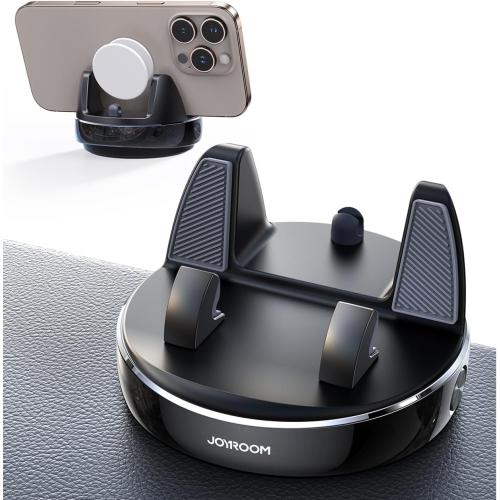 JOYROOM Car Phone Holder Mount, 360° Adjustable & Avoid Sun Glare Phone Holder for Car, Slip Free Spring Snap Design Dashboard Phone Stand, Compatible with Smartphones, GPS Devices
