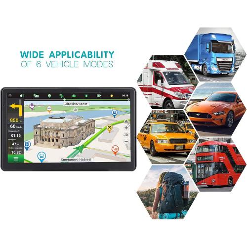 GPS Navigator for Car Truck RV, 7 Inch GPS Navigation System, 2025 Map with Voice Guidance, Speed Alert, Red Light Warning, Custom Truck Routing, Free Lifetime Updates, Real-Time Directions(Blue)