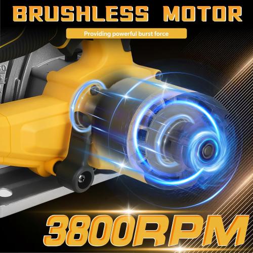 Cordless Circular Saw for Dewalt 20V Battery, 6-1/2 Inch Brushless Circular Saw, 0-45°Cutting Bevel,Max Cutting Depth 1.6 for Wood, Soft Metal, Plastic(No battery)
