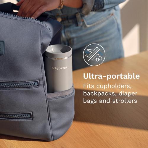 Baby Brezza Portable Warmer – used 67% Faster Baby Bottle Warming - Travel Breastmilk and Formula Warmer - Safe, Even Heating - Up to 9oz - No Adapters, Black